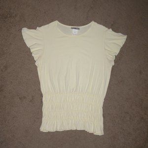 Size M/L Vol. 1 brand Light Yellow Stretchy Top MADE IN USA